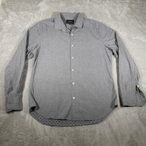 Bonobos Shirt Mens Large Gray Micro Dot Slim Fit Long Sleeve Casual Button Up